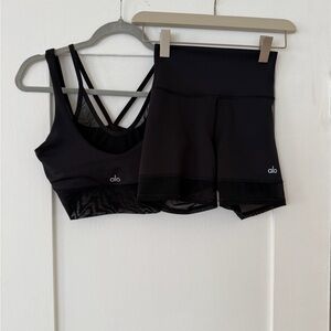 ALO Yoga Black Biker Set